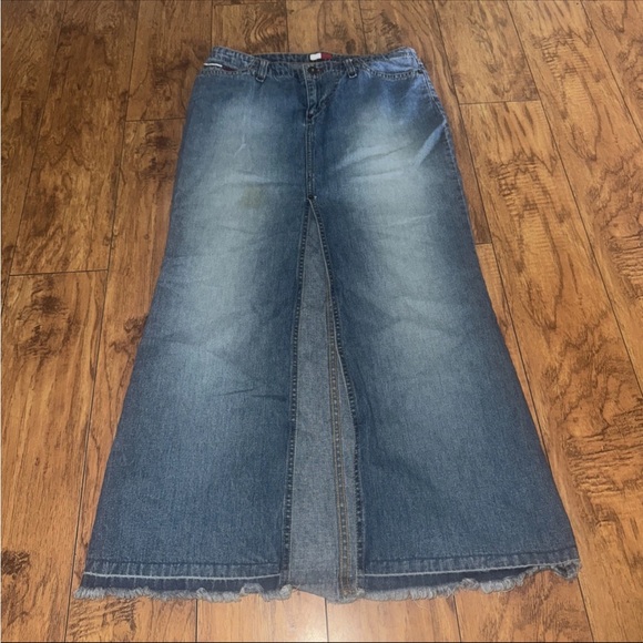 Vintage Tommy Hilfiger Skirt Women’s Size  5 Denim Long Front Slit Y2K 00s - Picture 2 of 11